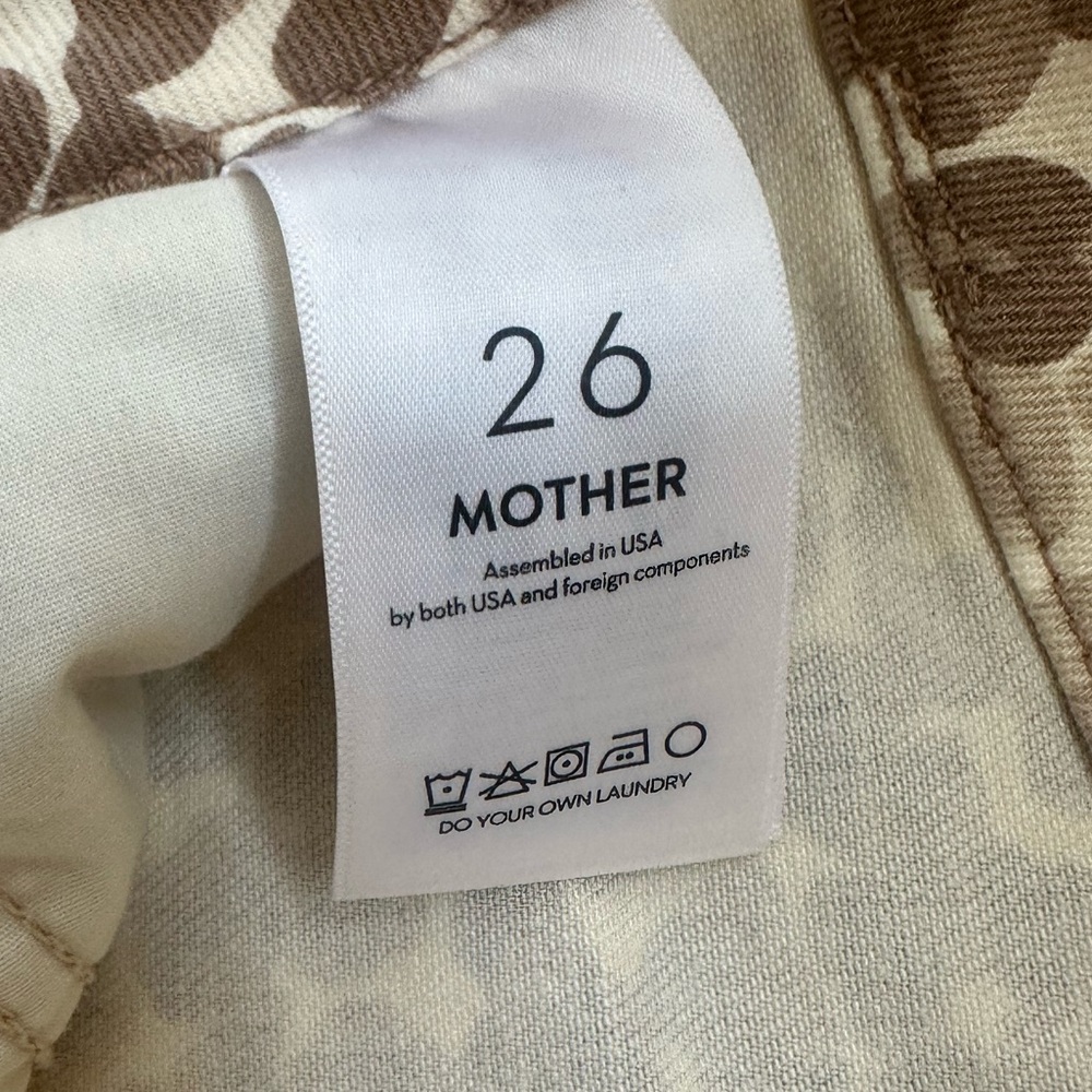MOTHER Beige Leopard Print Wide-Leg Jeans - Picture 11 of 11